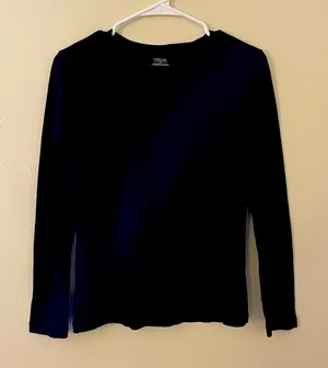 Cherokee black thermal long sleeved classic tee cotton top winter warm‎ comfort thumbnail 1