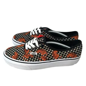 New Black Vans w/ a Floral tiger design sz 7 thumbnail 2