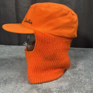 VTG Cabela's Blaze Orange Insulated SZ L Winter Hunting Hat Knit Face Cover USA thumbnail 3
