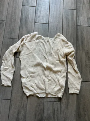 Nasty Gal Cream Waffle Knit Crewneck Sweater thumbnail 2