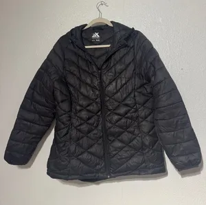 ZeroXposur Black Hooded Quilted Puffer Jacket Coat XL thumbnail 1