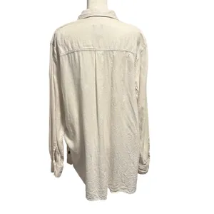 Gap Women’s Size XL Button Up Shirt Long Sleeves White Linen Blend thumbnail 2