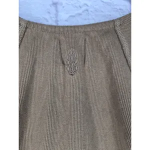 FP Movement Free People Ribbed Corset Top Brown Tan Short Sleeve Zip Medium S thumbnail 5
