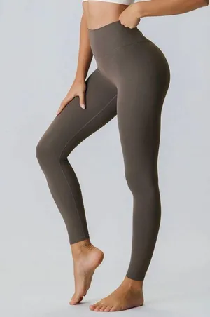 Berlook Activewear Dark Coffee Cut Out Leggings 24” thumbnail 3