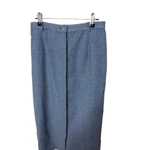 Pendleton Blue Gingham Linen Blend Button Front Maxi Skirt Womens 6‎ High Waist thumbnail 2