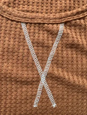 CHICSOUL | ladies plus size waffle, pull over shirt. Size: 2X. thumbnail 6