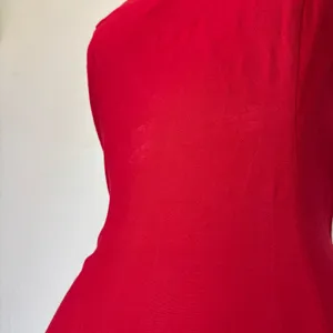 Vintage Solid Red Sleeveless Full Length Strappy Rhinestone Formal Dress thumbnail 3
