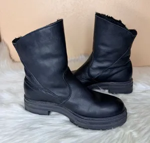 Avellini Leather Faux Fur Convertible Ankle Moto Boots Size 41/US 9.5 thumbnail 1