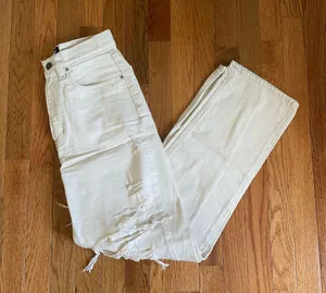 Urban Outfitters BDG High Rise Baggy White Jeans thumbnail 1