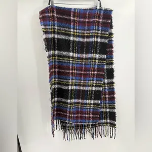Urban Outfitters Women’s Fuzzy Purple Plaid Winter Layering Polyester Scarf thumbnail 10