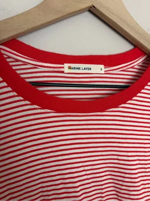 Marine Layer Valerie Striped Long Sleeve Shirt Small thumbnail 4
