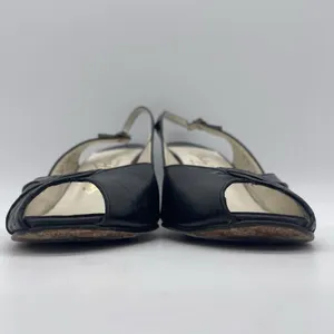 Vtg Stanley Phillipson Womens 9.5 SS‎ Heels Black Leather Slingback Open Toe USA thumbnail 10