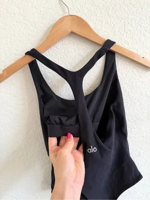 Alo Yoga Sleek Back Stretch Bodysuit Black S thumbnail 9