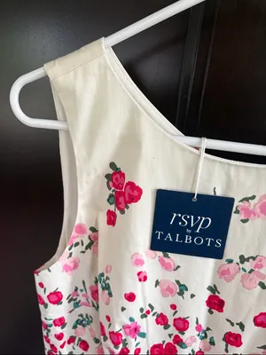 NWT Talbots RSVP Collection Rose Garden Fit & Flare Dress 2 Petite Retail $169 thumbnail 4