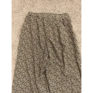 Umgee Boho Wide Leg Drawstring Waist Pants | Silky Chevron Print | Size Small thumbnail 8