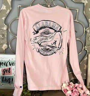 Champion University of Alabama Long Sleeve Tee Cotton Shirt Women Small Football thumbnail 6
