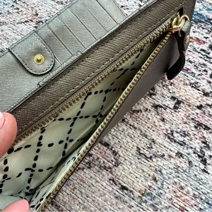 Kate Spade Newberry Lane Stacy Bifold Wallet Silver Gray Leather thumbnail 8