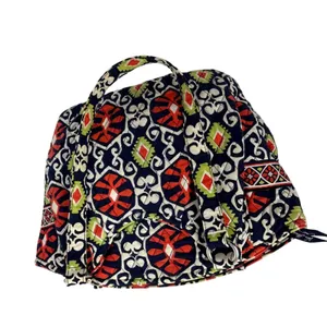 Vera Bradley Sierra Quilted Cotton Shoulder Bag Navy Red‎ Geometric Tote thumbnail 2