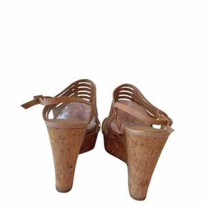 Franco Sarto Brown Strappy Wedge Sandals Size 8 thumbnail 4