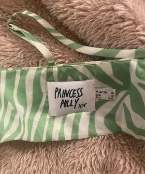 Princess Polly Green Zebra Satin Top thumbnail 3