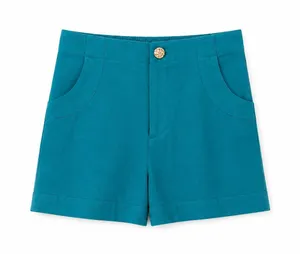 House of Harlow Shorts‎ Women S Teal Linen Blend High Waist Coastal Boho Resort thumbnail 1