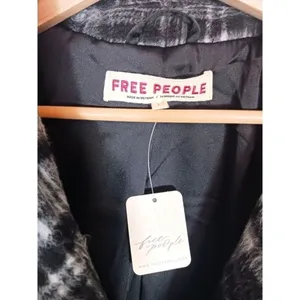 Free People Oversized Plaid Peacoat Womens L NWT Wool Blend Fall Coat thumbnail 7
