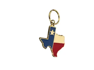 Texas Shaped Keychain Enamel Metal State Flag Design Lone Star thumbnail 4