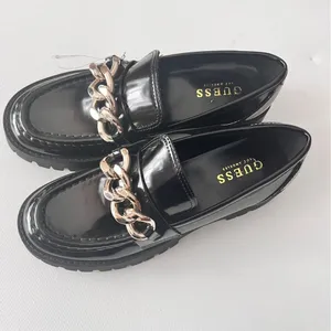 Guess Women's Hillford Shiny Black Faux Leather Platform Chunky Loafers Sz 7.5 thumbnail 11