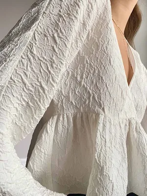 Aritzia Wilfred Textured Peplum Blouse In Espace Size XXS thumbnail 10
