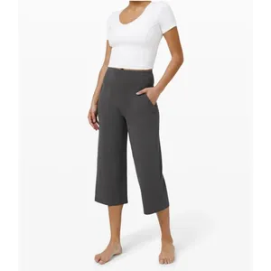 LULULEMON Align Wide Leg Super-High-Rise 23” Crop - Graphite (Dark) Grey - Sz. 6 thumbnail 7