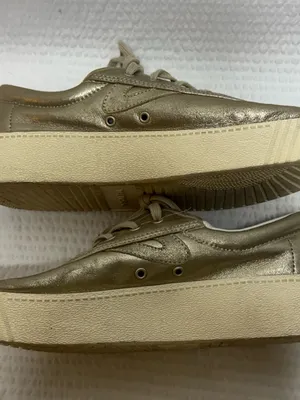 Tretorn Metallic Gold Platform Lace-Up Sneakers - Women's 8 thumbnail 4