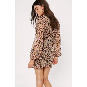 Nasty Gal Nothin'Bud Love Floral Long Sleeve Mini Dress in Women's Size 6 thumbnail 3