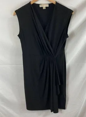 MICHAEL Michael Kors Gathered Side Sleeveless Black Dress Size Small thumbnail 1