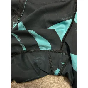 Lululemon Run Top Speed Crop Leggings Sz 8 Peacock Blue Black‎ Pocket Luxtreme thumbnail 7