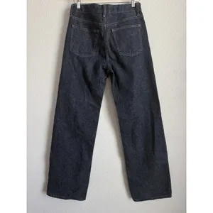 Zara Womens High Rise Wide Leg Rigid Denim Jeans Dark Raw Indigo Blue Size 2 thumbnail 9