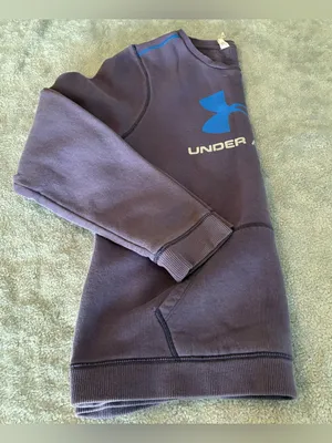 Under Armour Women’s Long Sleeve Kangaroo Pouch Purple Logo Sweatshirt Size L thumbnail 7