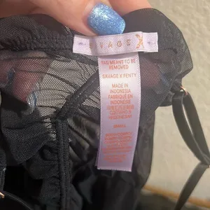 ✨Savage X Fenty GATHERED MESH BLACK CAVIAR SZ SMALL CAMI✨ thumbnail 7