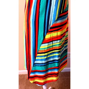 Soft Surroundings Happy Place Dress Womens Small Multi NWT Striped V-Neck‎ Midi thumbnail 12