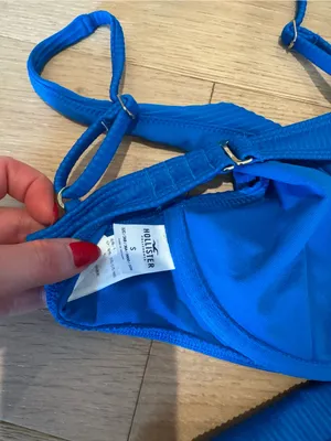 Hollister Blue Ribbed Underwire Bikini Set thumbnail 3