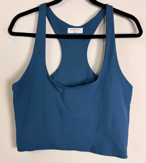 Babaton Aritzia‎ Womens XL Teal Racerback Cropped Tank Top Scoop Neck Stretch thumbnail 1