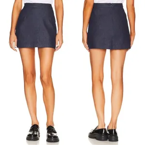 NWT WeWoreWhat Mini Skirt Indigo Comfort Raw Blue Size Small thumbnail 4