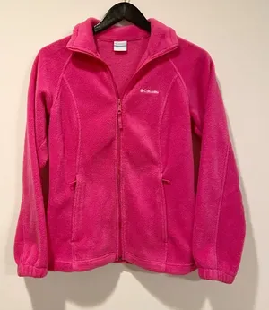 Hot pink Columbia fleece jacket thumbnail 1