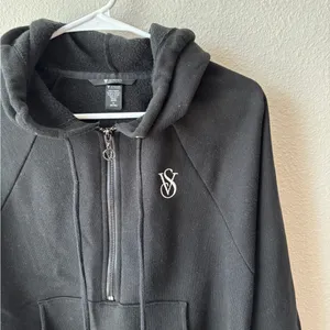 Victoria's Secret Black Cropped Relaxed Sweatshirt thumbnail 2