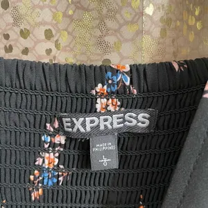 Express Black Orange Paisley Floral Handkerchief Dress, Large‎ thumbnail 5