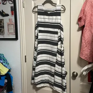 WHISTLES Hayley Stripe Midi Dress Minimalist Lagenlook‎ Pockets Capsule Wardrobe thumbnail 2