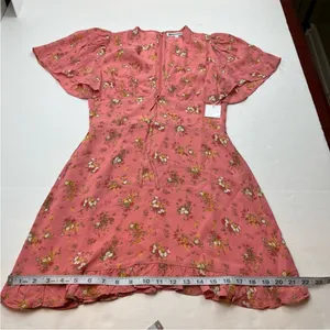 Reformation Mya Dress Floral Zip Back‎ Womens Size 6 Pink Floral NEW *TINY FLAW thumbnail 9