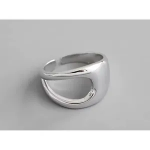Boutique NEW‎ UNIQUE SILVER ABSTRACT RING, OPEN RING, SILVER ADJUSTABLE RING, UNISEX RING thumbnail 9