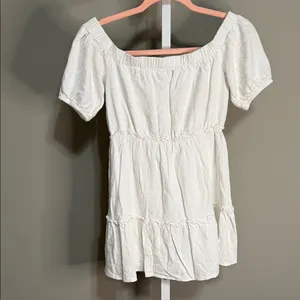 Blue‎ Blush White Off-Shoulder Dress Ruffles Small thumbnail 6