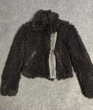 Bar III Black faux fur jacket thumbnail 1