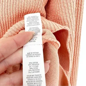 Aerie Cozy V-Neck Ribbed Sweater Women's Size S Orange‎ Loungewear thumbnail 6